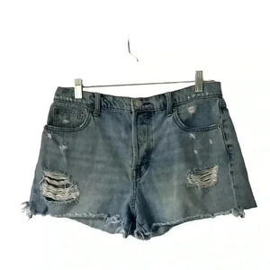GAP Denim Distressed Shorts Fly Buttons Size 29